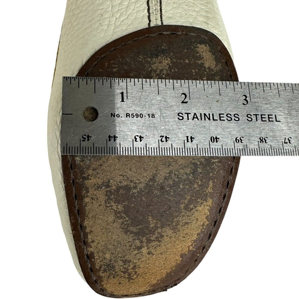 Louis Vuitton Gloria Shoes Flat Loafers Ivory US 6.5 EU 36.5 Leather Bow Logo - Picture 14 of 15